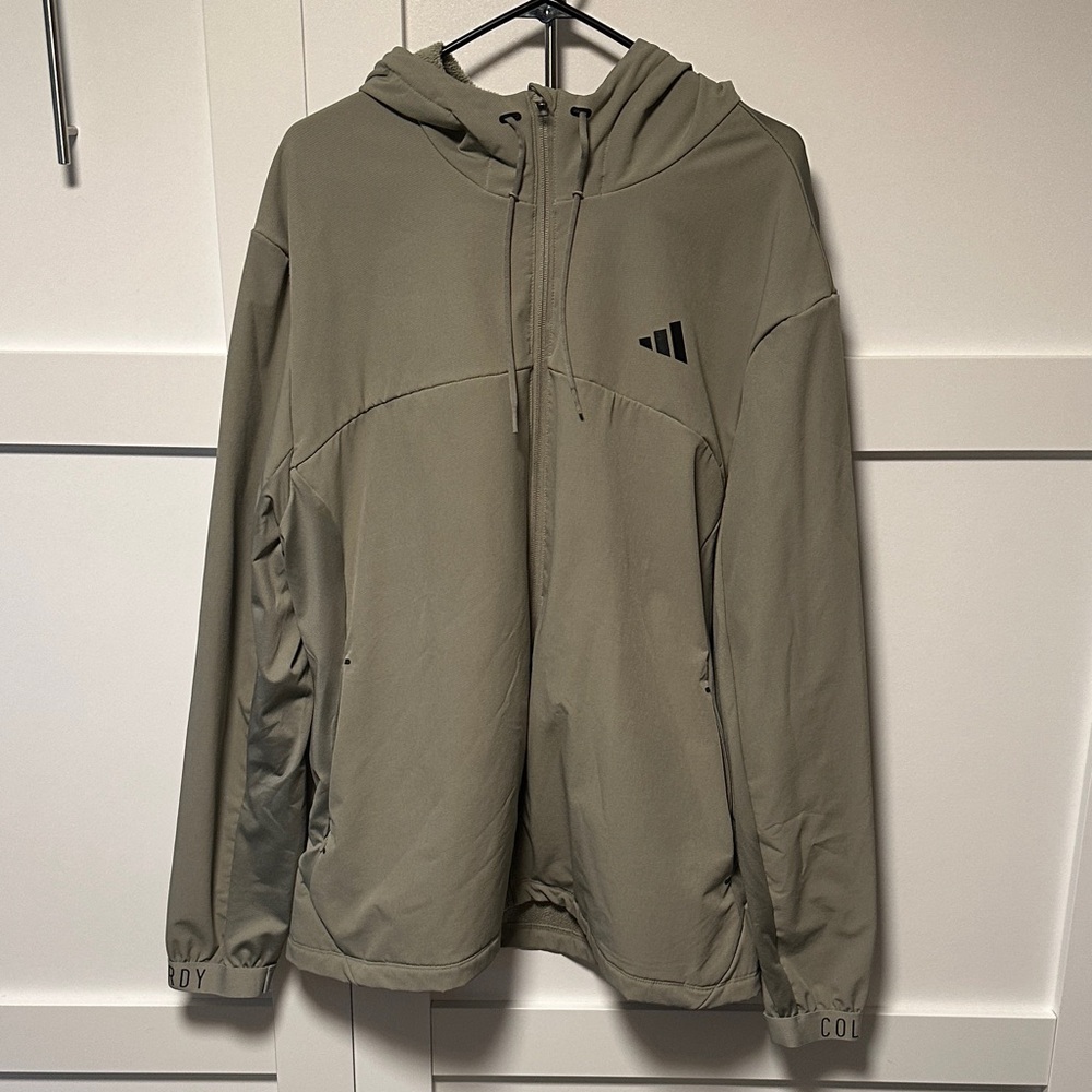 Adidas Men's Gray Hooded Windbreaker